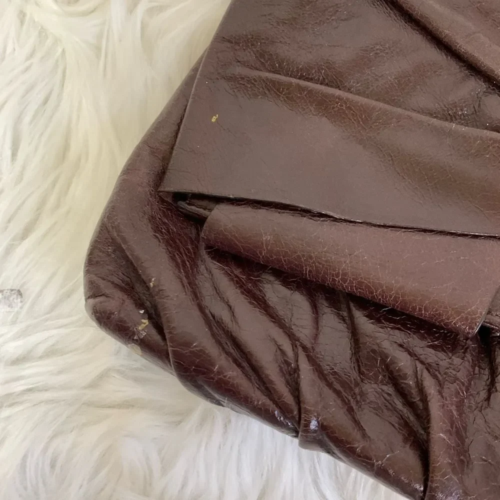 Hobo International Women's Dark Brown Bow Chain Purse Clutch Bag